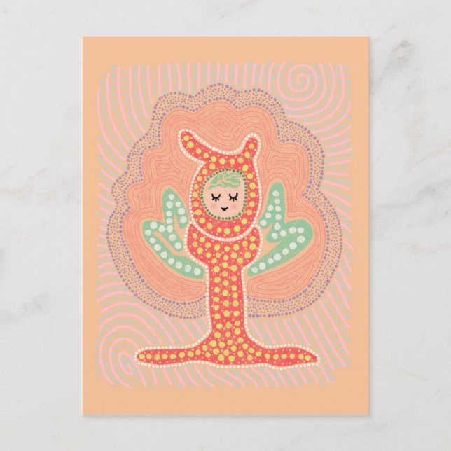 Tree Fairy Dreamland Dot Painting Postcard (Front)