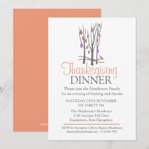 Tree Fall Thanksgiving Dinner invitation