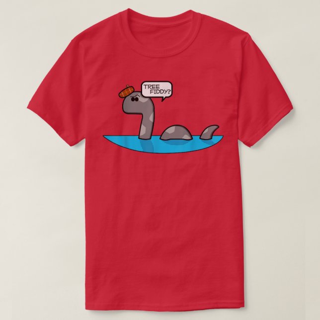 Tree Fiddy  Funny Loch Ness Monster Nessie Tee 3  (Design Front)