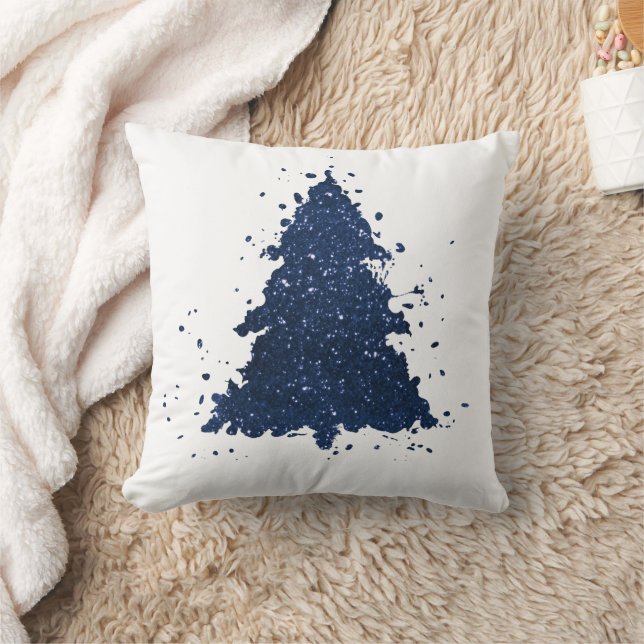 Tree Flair Holiday | Classic Navy Blue Splatter Cushion (Blanket)