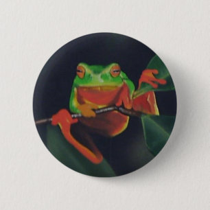 Tree Frog 6 Cm Round Badge