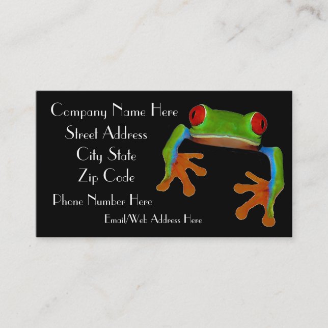 Tree Frog Business Card Sample1 (Front)