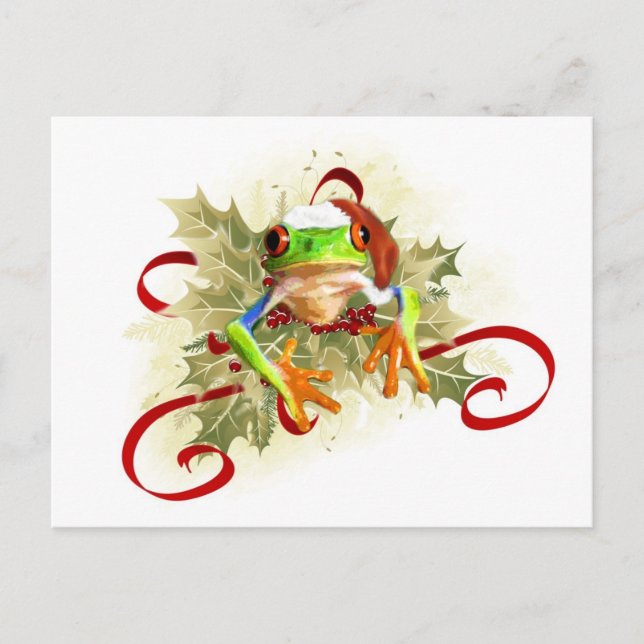 Tree Frog Christmas Postcards (Front)