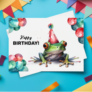 Tree Frog Cute Tropical Amphibian Happy Birthday  Card