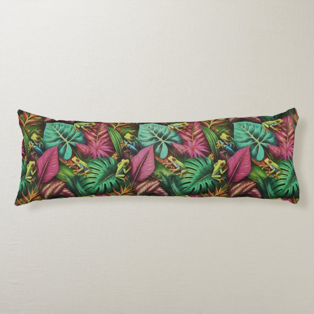 Tree Frog Dreams Seamless Surface Pattern Body Cushion (Front)