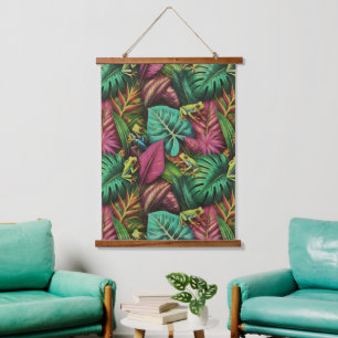 Tree Frog Dreams Seamless Surface Pattern Hanging Tapestry