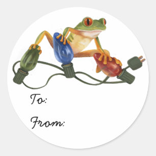 Tree Frog Holiday Sticker