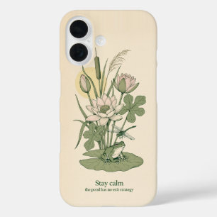 Tree Frog Lily Pond Line Art Phone Case