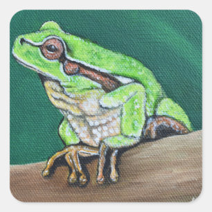Tree Frog Painting Square Sticker