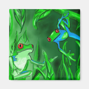 Tree Frogs hanging out fun magnet for all