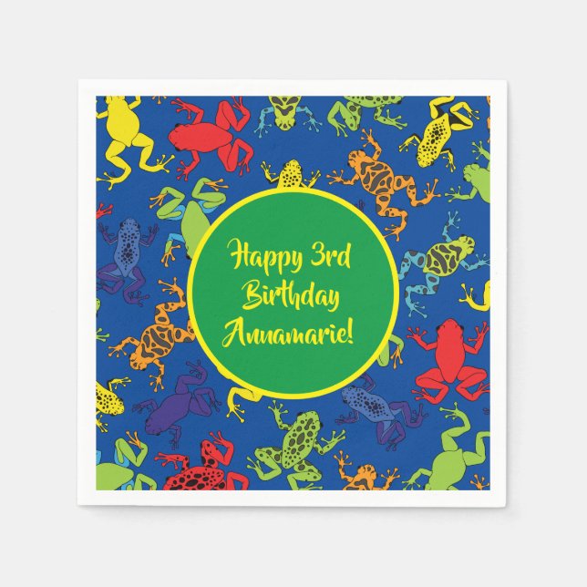 Tree Frogs Kids Birthday Cute Napkin (Front)