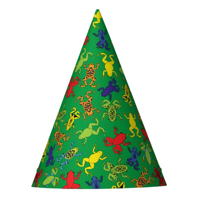 Tree Frogs Kids Birthday Cute Party Hat (Front)