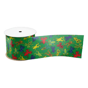 Tree Frogs Kids Birthday Satin Ribbon