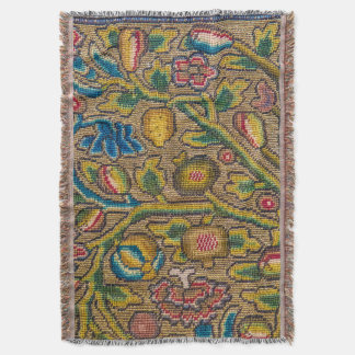 Tree fruits vintage woven jacquard blanket