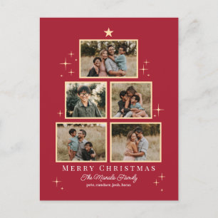 Tree Gallery Editable Colour Holiday Card Postcard