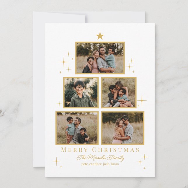 Tree Gallery Editable Colour Holiday Photo Card (Front)
