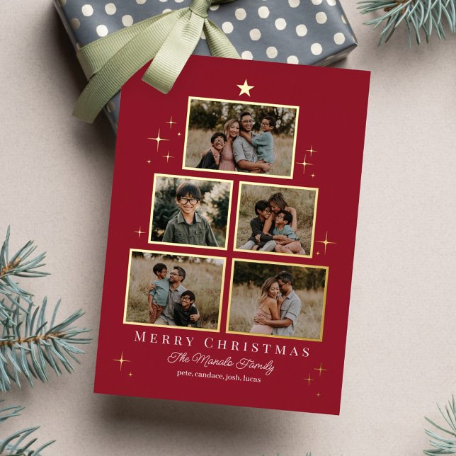 Tree Gallery REAL FOIL Holiday Photo Card (Creator Uploaded)