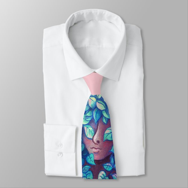 Tree Girl Surreal Painting  Tie (Tied)