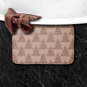 Tree Glam Decor   Copper Rose Gold Sparkle Pattern Bath Mat