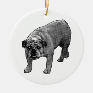 Tree Glow Bulldog Ceramic Tree Decoration