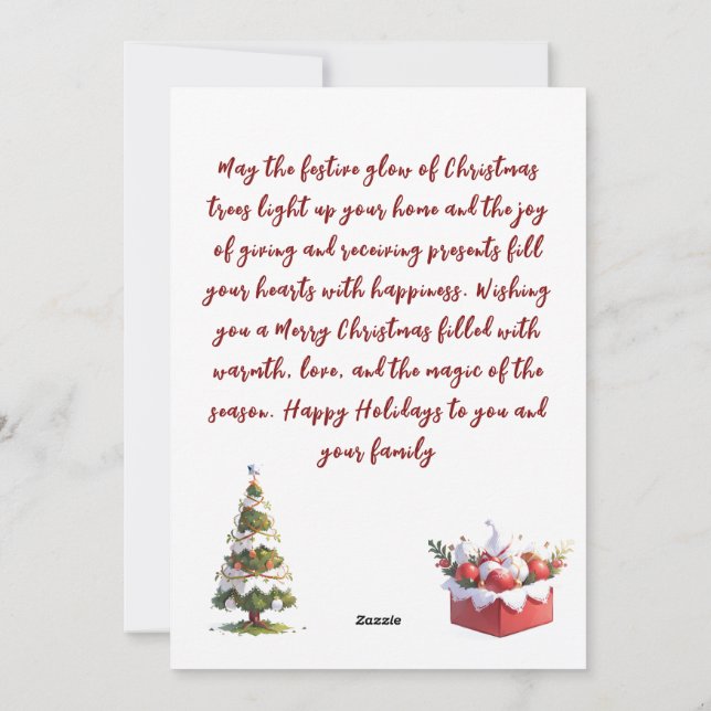 Tree Glow & Presents Holiday Card (Back)