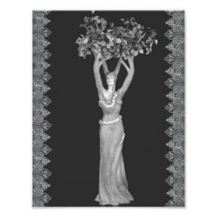 Tree Goddess Black and white Poster