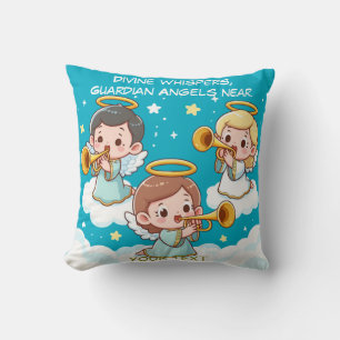 Tree Guardian Angels playing trumpets Cushion
