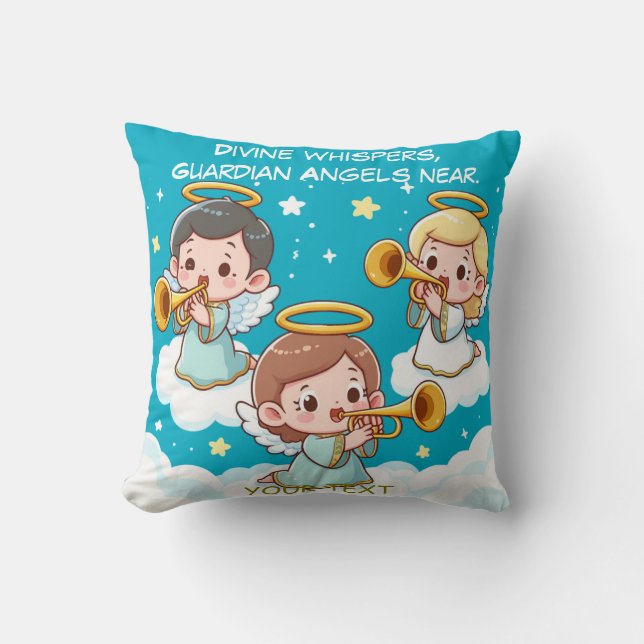 Tree Guardian Angels playing trumpets  Cushion (Front)