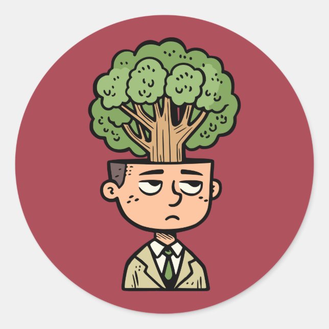 Tree Head Classic Round Sticker (Front)