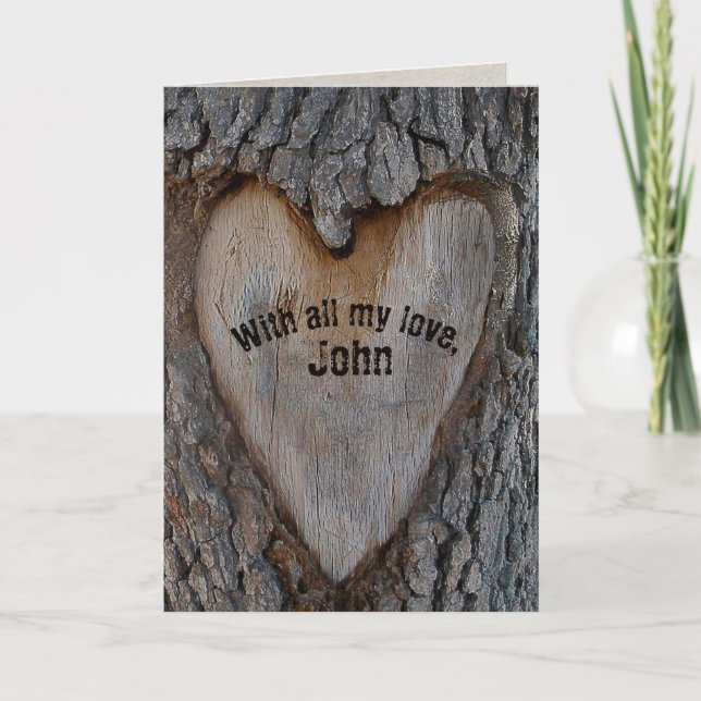 tree heart carving for anniversary card (Front)