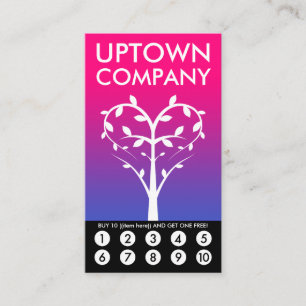 Tree Heart Loyalty Punch Card