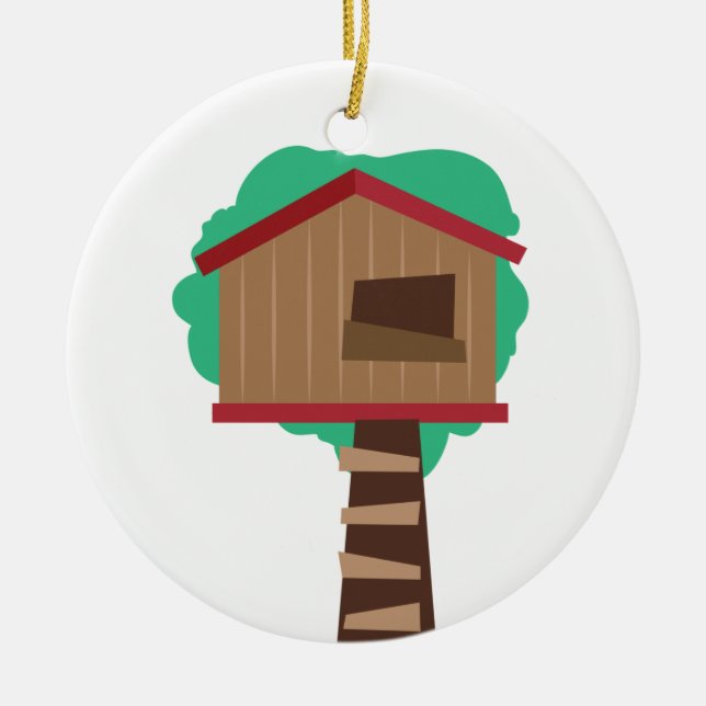 Tree House Ceramic Tree Decoration (Front)