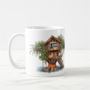Tree house in palm tree  coffee mug