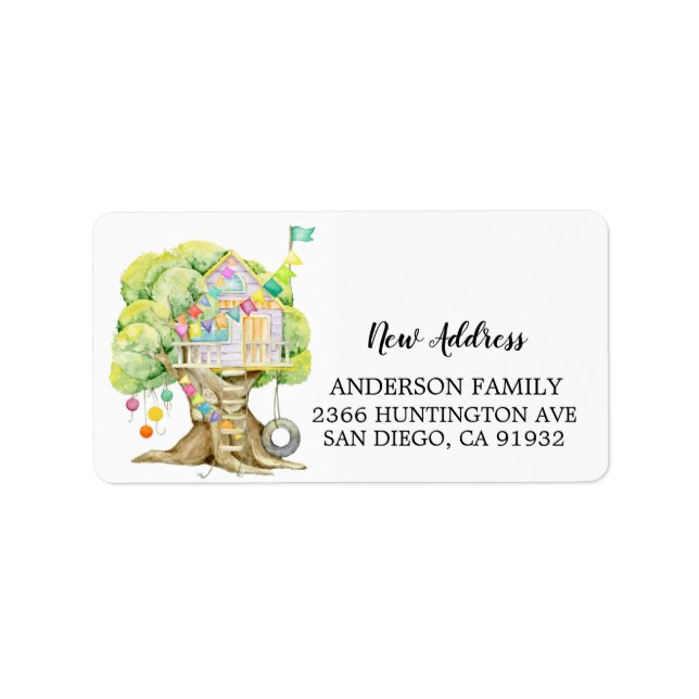Tree House New Address Moving Return Address Label (Front)