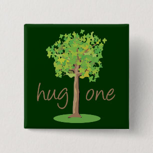 Tree Hugger 15 Cm Square Badge