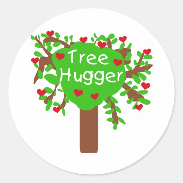 Tree Hugger Classic Round Sticker (Front)