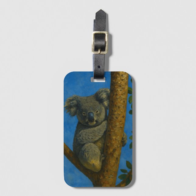 Tree Hugger – Koala in the Canopy Luggage Tag (Front Vertical)