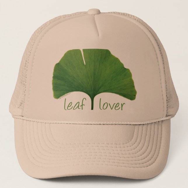 Tree Hugger, Leaf Lover - Ginkgo Trucker Hat (Front)