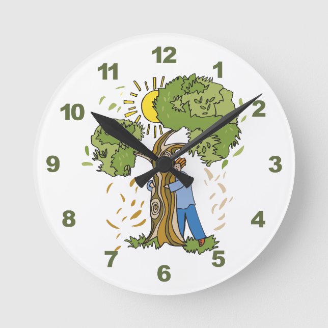 Tree Hugger Round Clock (Front)