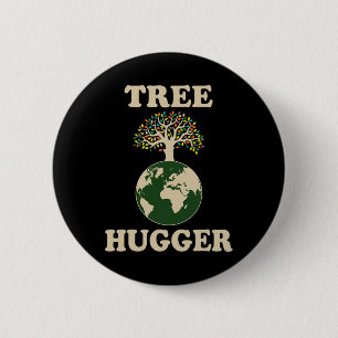Tree Hugger Vintage Retro Nature Environmental Ear 6 Cm Round Badge
