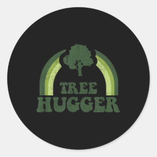 Tree Hugger Vintage Retro Nature Environmental Ear Classic Round Sticker