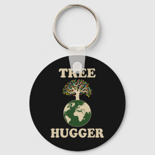 Tree Hugger Vintage Retro Nature Environmental Ear Key Ring
