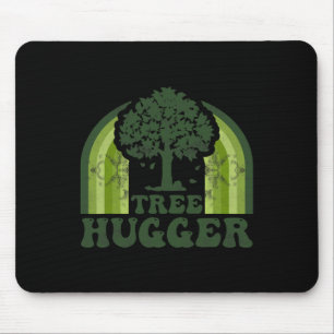 Tree Hugger Vintage Retro Nature Environmental Ear Mouse Pad