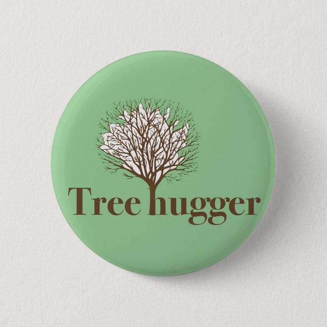Tree Hugger w/ tree illustration 6 Cm Round Badge (Front)