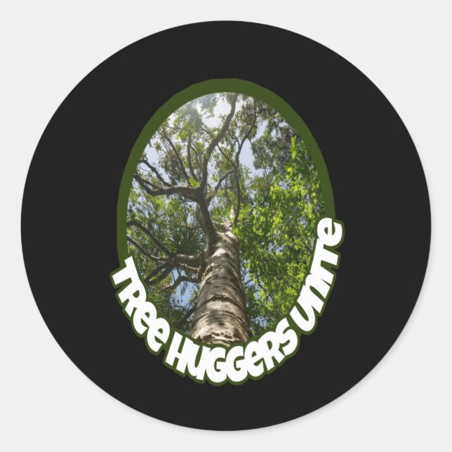 Tree Huggers Unite. I Identify As A Hugger Of Classic Round Sticker (Front)