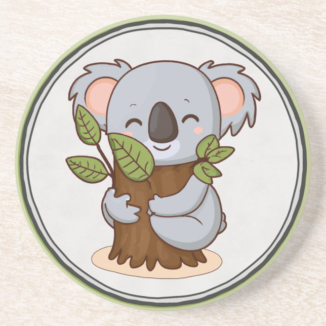 Tree-hugging koala bear coaster (Front)