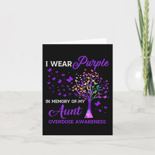 Tree I Wear Purple Memory Of Aunt Overdose Awarene Card