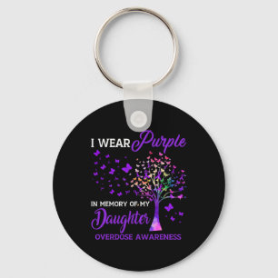 Tree I Wear Purple Memory Of Daughter Overdose Awa Key Ring