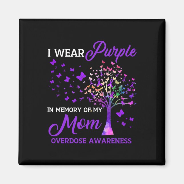 Tree I Wear Purple Memory Of Mum Overdose Awarenes Magnet (Front)