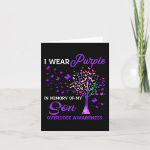 Tree I Wear Purple Memory Of Son Overdose Awarenes Card